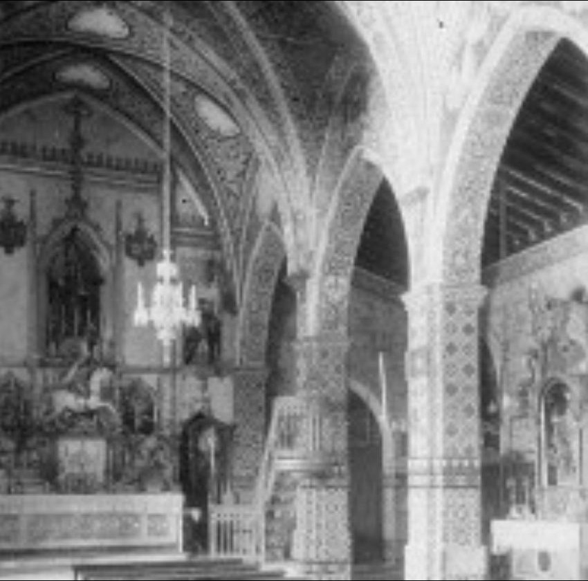 Interior de la iglesia, fotografía de archivo de 1932